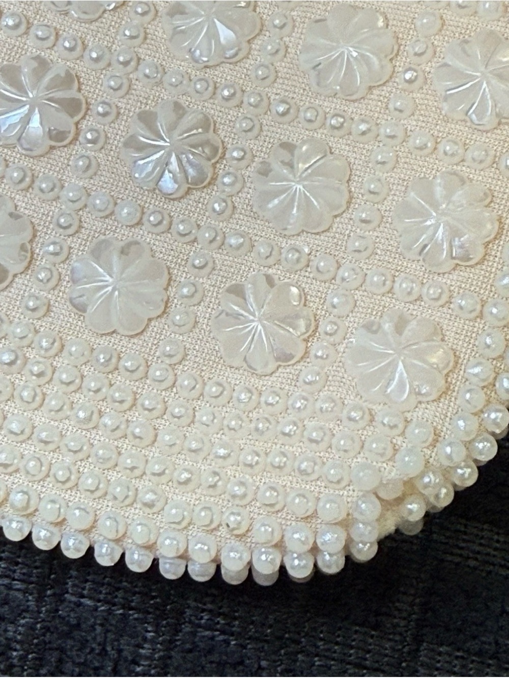 Vintage Evening Bag Ivory Raised Floral Daisies
Shimmery Purse 7x6 Ornate Frame - Picture 7 of 8